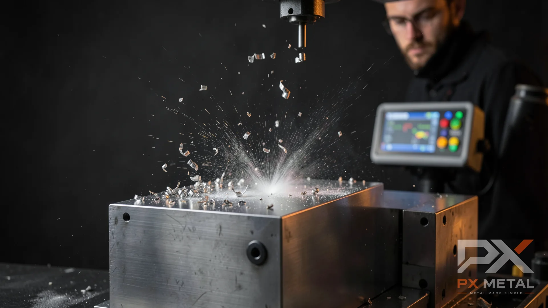 เครื่องเลื่อยตัดอลูมิเนียมแบบ CNC กำลังตัดแท่งอลูมิเนียมหนา